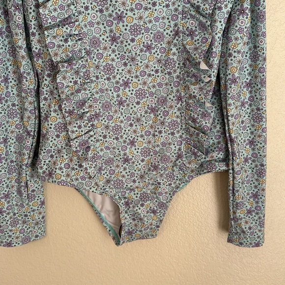 Cotton On Kids Floral Ruffle Long Sleeve Swimsuit - Picture 4 of 9